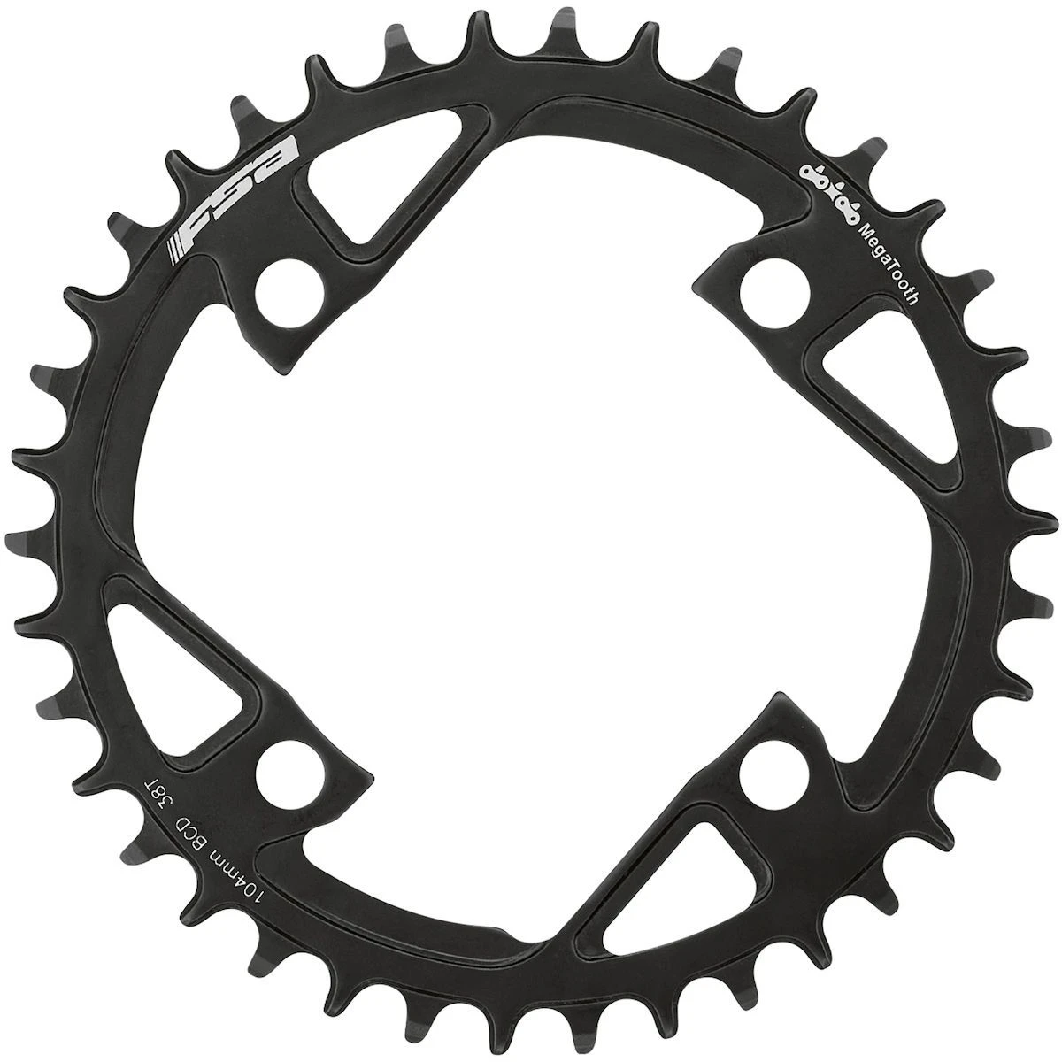 FSA Kettenblatt 4-Arm 104mm, Megatooth, Stahl, Schwarz 1 FSA Kettenblatt 4-Arm 104mm, Megatooth, Stahl, Schwarz