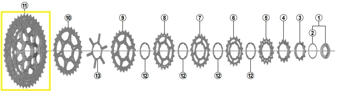 SHIMANO Ritzel-Einheit Für SLX 11-fach CS-M7000 Kassette 1 SHIMANO Ritzel-Einheit Für SLX 11-fach CS-M7000 Kassette